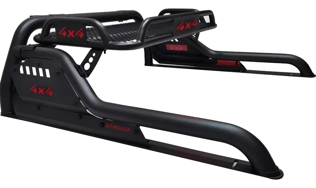 RB-019_main Rollbar Universal 4x4 Pasamanos Negro Con Canastilla Chico - Imagen 1